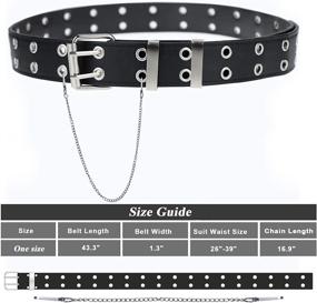 img 3 attached to Double Grommet Belt Women PU Leather Waist Belts Detachable Women's Accessories