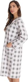 img 2 attached to 🏠 Dreamcrest Ladies' Snap-Front Flannel House Coat Duster Robe with Convenient Pockets