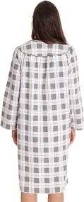 img 1 attached to 🏠 Dreamcrest Ladies' Snap-Front Flannel House Coat Duster Robe with Convenient Pockets