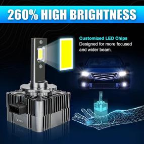 img 2 attached to 🔦 D1S D1R Led Headlight Bulbs - Cafopar Wireless LED Lights - 100% Plug and Play - 6000K White - 70W 8600LM - Original D1S D1R Ballast Compatible - Canbus Error Free - 2 PCS