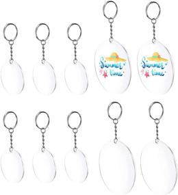 img 4 attached to 🔑 Savita 12pcs 2" and 10pcs 3" Acrylic Blanks: Clear Waterproof Circle Discs with Keychains for Crafts & Gifts