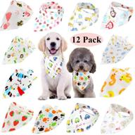 🐾 washable dog bandanas assortment - triangle dog bibs scarf pet kerchief accessories for small medium dogs, cats, kittens, puppies, and pets логотип