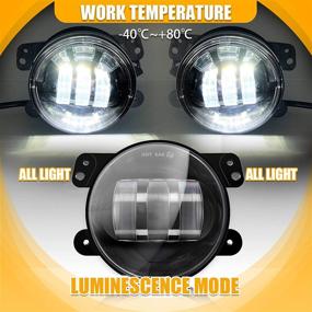 img 3 attached to 🚙 Enhance Your Jeep Wrangler with Galvor 4 Inch LED Fog Lights - Perfect Replacement for 07-18 JK Unlimited JK, TJ LJ Models! Black Dot Approved, Powerful Cree Fog Lights (Pair)