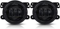 🚙 enhance your jeep wrangler with galvor 4 inch led fog lights - perfect replacement for 07-18 jk unlimited jk, tj lj models! black dot approved, powerful cree fog lights (pair) logo