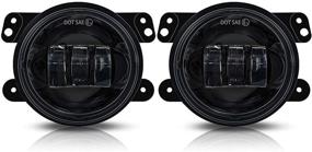 img 4 attached to 🚙 Enhance Your Jeep Wrangler with Galvor 4 Inch LED Fog Lights - Perfect Replacement for 07-18 JK Unlimited JK, TJ LJ Models! Black Dot Approved, Powerful Cree Fog Lights (Pair)