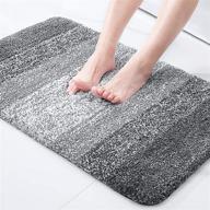 🛁 olanly luxury bathroom rug mat - soft & absorbent microfiber bath rugs, non-slip plush shaggy bath carpet - machine washable, bath mats for bathroom floor, tub, shower - 17x24, grey logo
