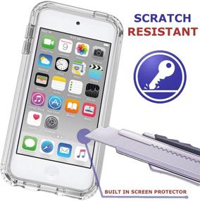 img 1 attached to 💥 Impact-Resistant iPod Touch Case with Screen Protector - Transparent TPU, Shockproof, 2FT Drop Test (Clear)