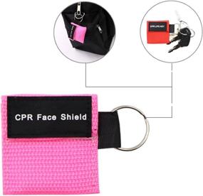 img 1 attached to 🚑 100 Pack of CPR Face Shield Mask Keychain Keyring Emergency Kit - Essential CPR Face Shields for First Aid and Training (Red-100)