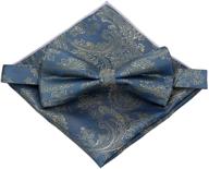 paisley perfection: bowtie and pocket square set in various colors logo