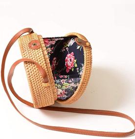 img 2 attached to Rattan Handbags Circle Crossbody Adjustable