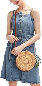 img 3 attached to Rattan Handbags Circle Crossbody Adjustable