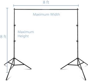img 3 attached to EMART Photography Backdrop Stand, 8 x 8 ft Adjustable Photo Background Holder, Back Drop Banner Support System Kit for Photoshoot Video Studio, Birthday Party