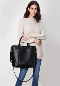 img 3 attached to Newshows Satchel Handbags Shoulder Leather