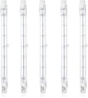 luxvista r7s halogen bulb 118mm - dimmable t3 100w j type linear double ended floodlight, 120v 1500lm 2800k, pack of 5, work, security, landscape, floor lamps - warm white logo