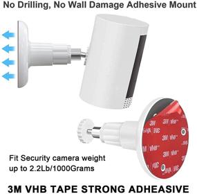 img 1 attached to 📷 2-Pack Wall Mount for Ring Stick Up Cam Wired/Battery and Ring Indoor Cam HD Security Camera - 360 Degree Adjustable Screwless Bracket, 2 Installation Options: VHB Stick-On or Screws