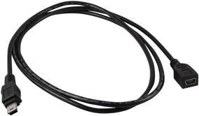 img 1 attached to 🔌 Основы YCS Черный кабель USB 2.0 Mini B мужской - Mini B женский длиной 3 фута: Качественный коннектор для передачи данных