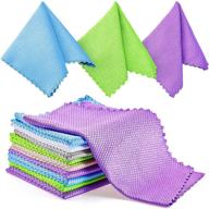 🧽 microfiber cleaning cloth set - fish scale cloth design for window, mirror, stainless steel and more. ideal for washing, basic colors, 9 pieces logo