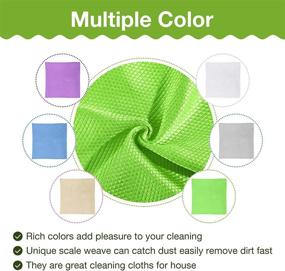 img 1 attached to 🧽 Microfiber Cleaning Cloth Set - Fish Scale Cloth Design for Window, Mirror, Stainless Steel and More. Ideal for Washing, Basic Colors, 9 Pieces