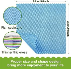 img 3 attached to 🧽 Microfiber Cleaning Cloth Set - Fish Scale Cloth Design for Window, Mirror, Stainless Steel and More. Ideal for Washing, Basic Colors, 9 Pieces