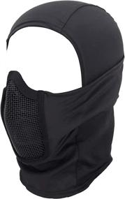 img 4 attached to 🎭 Tactical Balaclava Mesh Mask - Ninja Style Full Face | Windproof Hood Steel Metal Mesh Mask with Polyester Fabric | Foldable Design