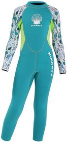 img 4 attached to DIVE & SAIL Kids 2.5mm Wetsuit: Long Sleeve UV Protection Thermal Swimsuit for Optimal Safety