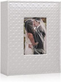 img 4 attached to RECUTMS 200 Pocket Album 4x6 Small Photo Albums with PU Leather Cover - Perfect Wedding, Family, Baby, Anniversary, Graduation, and Travel Album - Personalized Cover Photo Book in White