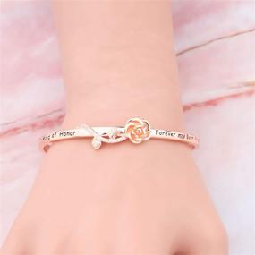 img 1 attached to 💐 HOLLP Maid of Honor Gift: A Timeless Cuff Bracelet Celebrating Eternal Friendship with Rose Flower Detail – Perfect Wedding Jewelry and Memorable Proposal Gift for Your Maid of Honor