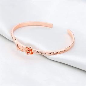 img 2 attached to 💐 HOLLP Maid of Honor Gift: A Timeless Cuff Bracelet Celebrating Eternal Friendship with Rose Flower Detail – Perfect Wedding Jewelry and Memorable Proposal Gift for Your Maid of Honor