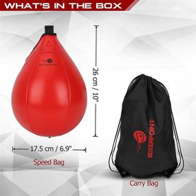 img 3 attached to 🥊 Ultimate Boxing Speed Bag Set: PU Leather Speed Bags for Superior Training - Pear Boxing Speedbags with Carry Bag - Boost MMA Performance with Speedball Reflex Ball - High-quality Boxing Equipment Speedpunch