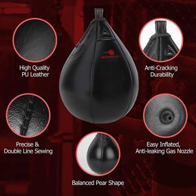 img 1 attached to 🥊 Ultimate Boxing Speed Bag Set: PU Leather Speed Bags for Superior Training - Pear Boxing Speedbags with Carry Bag - Boost MMA Performance with Speedball Reflex Ball - High-quality Boxing Equipment Speedpunch