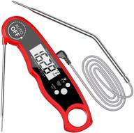 🔥 ordinary digital meat food thermometer - kitchen cooking thermometer for oven, grill, and bbq - dual probe - red logo