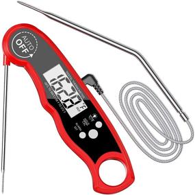 img 4 attached to 🔥 Ordinary Digital Meat Food Thermometer - Kitchen Cooking Thermometer for Oven, Grill, and BBQ - Dual Probe - Red