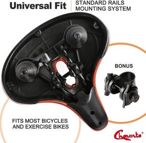 img 1 attached to 🚲 Chaunts Bike Seat: The Ultimate Comfort and Support for Women and Men, Wide and Soft Memory Foam Saddle with Dual Shock Absorption, Perfect for Indoor and Outdoor Bikes