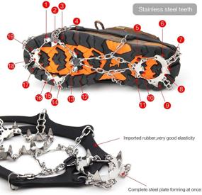 img 3 attached to Vdealen Hiking Boot Crampons with 19 Teeth, Stainless Steel Anti-Slip Traction Ice Cleats, Slip-Resistant Snow Ice Spikes, Crampons, Ice Snow Grips for Walking on Ice Snow