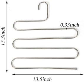 img 2 attached to 4-Pack S-Shape Stainless Steel Pants Hangers - Closet Organizer Space Saver for Trousers, Jeans, Scarves, Ties, Towels