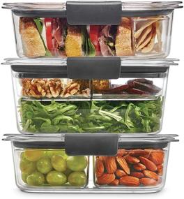 img 4 attached to 🍱 Rubbermaid Leak-Proof Brilliance Food Storage Containers with Lids - 12-Piece Set, Bento Box Style for Sandwiches and Salads - Clear