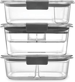 img 3 attached to 🍱 Rubbermaid Leak-Proof Brilliance Food Storage Containers with Lids - 12-Piece Set, Bento Box Style for Sandwiches and Salads - Clear