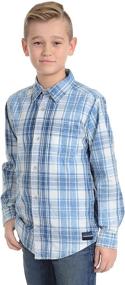 img 2 attached to 👕 Calvin Klein Long Sleeve Washout Plaid Button-down Shirt for Boys with Convenient Chest Pocket