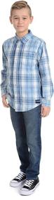 img 3 attached to 👕 Calvin Klein Long Sleeve Washout Plaid Button-down Shirt for Boys with Convenient Chest Pocket