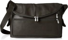 img 4 attached to 👜 Кожаная сумка через плечо Piel: Стильная и вместительная, черного цвета, единого размера