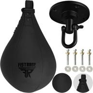 🥊 fistrage speed ball boxing leather mma muay thai training punching dodge striking bag kit with hanging swivel, workout speedball, kicking platform in black logo