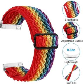 img 2 attached to （2Pack）Stretchy Nylon Watch Bands Compatible With Fitbit Versa 3/ Fitbit Sense