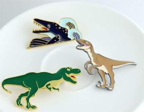 img 1 attached to KimYoung Dinosaur Backpacks: Unique Enamel Jewelry Brooches & Pins for Girls - Unleash Jurassic Style!