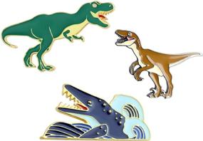 img 4 attached to KimYoung Dinosaur Backpacks: Unique Enamel Jewelry Brooches & Pins for Girls - Unleash Jurassic Style!