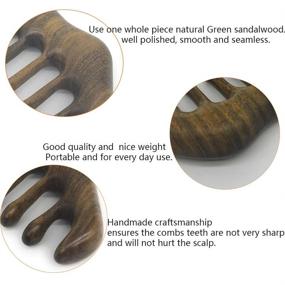 img 3 attached to 🌿 Natural Wood Wide Tooth Hair Comb with Sitronugras + Scalp Massage | No Static Green Sandalwood Hair Pick for Men and Women | Includes Free Storage Pouch