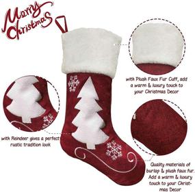 img 2 attached to Set of 2 SupMLC 18-inch Christmas Stockings - Burlap with Large Plush Cuff, Ideal for Family Holiday Xmas Party Decorations