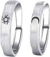 🌞 carol&amp;allen 925 sterling silver couple rings: embracing love with sun, moon, and waves logo
