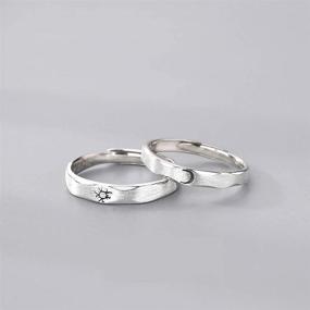 img 3 attached to 🌞 Carol&amp;Allen 925 Sterling Silver Couple Rings: Embracing Love with Sun, Moon, and Waves