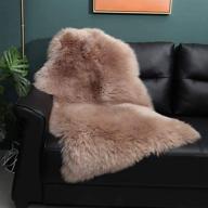 🐑 okayda premium sheepskin rug: luxurious new zealand lambskin area rug for bedroom living room sofa floor décor - single pelt (2x3.1ft, bean) logo
