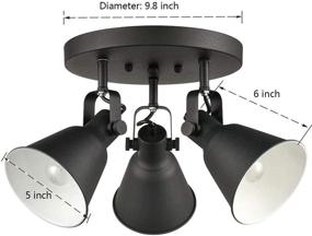 img 1 attached to 💡 EUL Multi-Directional Ceiling Spot Light, Adjustable Round Track Lighting, Semi Flush Mount Matte Black-3 Light Fixture